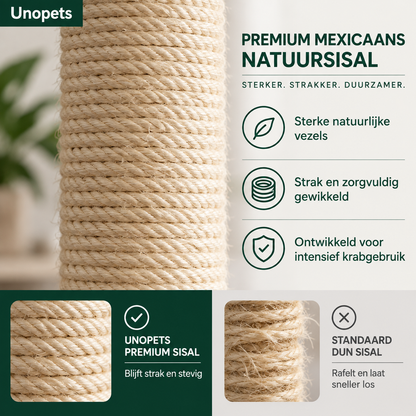 Felino Krabpaal – Het Paradijs voor Katten – Verstelbaar tot 275 cm – Ø 20 cm Sisalpalen - Unopets  - Beste producten voor honden en katten