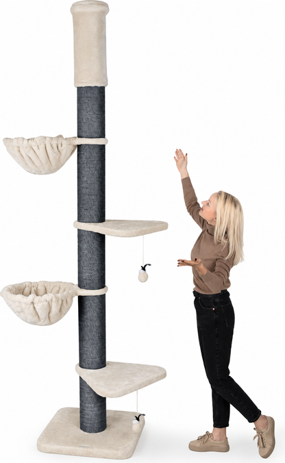 Felino Krabpaal – Het Paradijs voor Katten – Verstelbaar tot 275 cm – Ø 20 cm Sisalpalen - Unopets  - Beste producten voor honden en katten