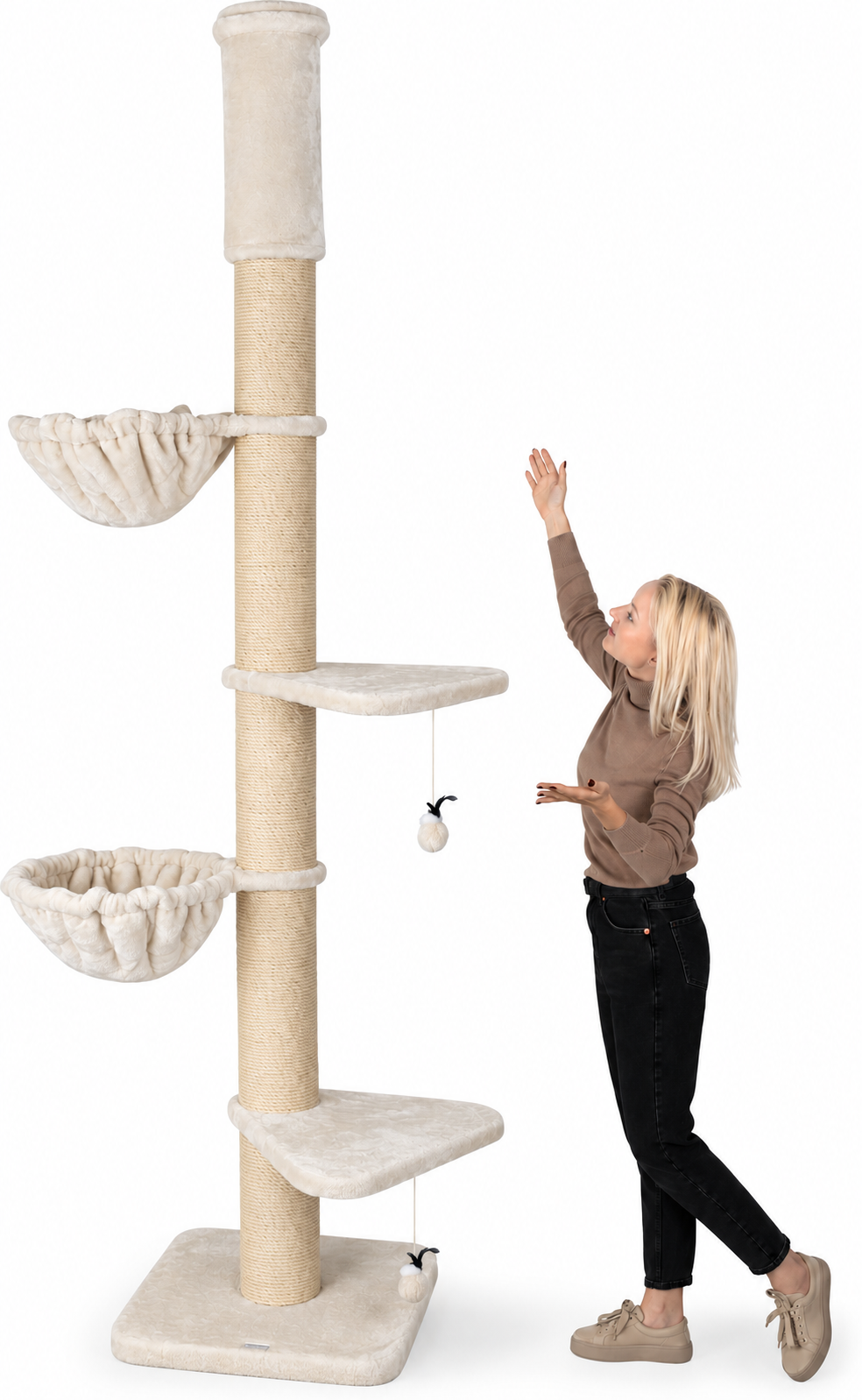 Felino Krabpaal – Het Paradijs voor Katten – Verstelbaar tot 275 cm – Ø 20 cm Sisalpalen - Unopets  - Beste producten voor honden en katten