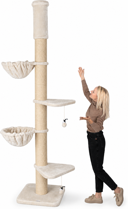 Felino Krabpaal – Het Paradijs voor Katten – Verstelbaar tot 275 cm – Ø 20 cm Sisalpalen - Unopets  - Beste producten voor honden en katten