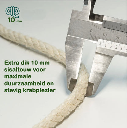 De dikte van het materiaal dat gebruikt wordt op de Granaria Krabpaal