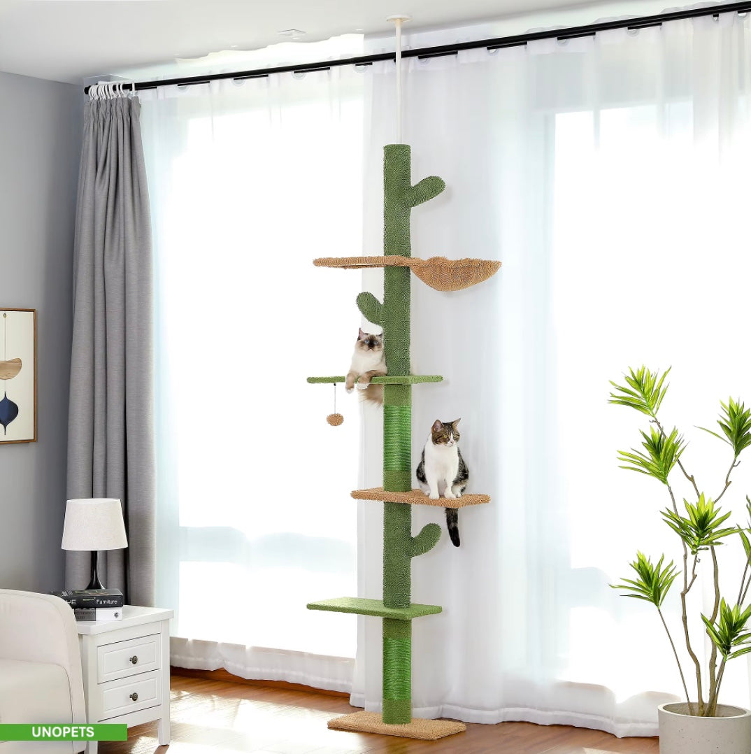 De Speeltoren Mimi is een kleurrijke speeltoren voor katten met vijf platforms, een hangmat en een sisal-bedekte krabpaal. Met een verstelbare hoogte en eenvoudige installatie biedt deze toren klimplezier en speelplezier zonder boren. Perfect voor elke woonkamer!