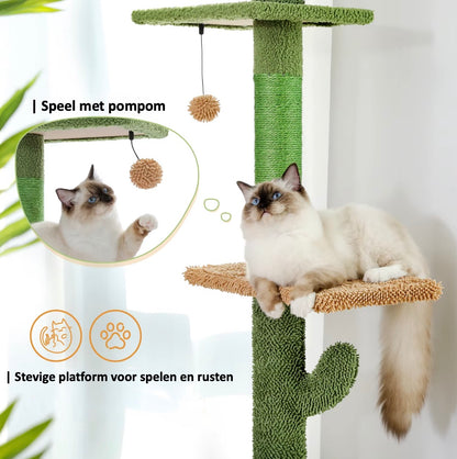 De Speeltoren Mimi is een kleurrijke speeltoren voor katten met vijf platforms, een hangmat en een sisal-bedekte krabpaal. Met een verstelbare hoogte en eenvoudige installatie biedt deze toren klimplezier en speelplezier zonder boren. Perfect voor elke woonkamer!