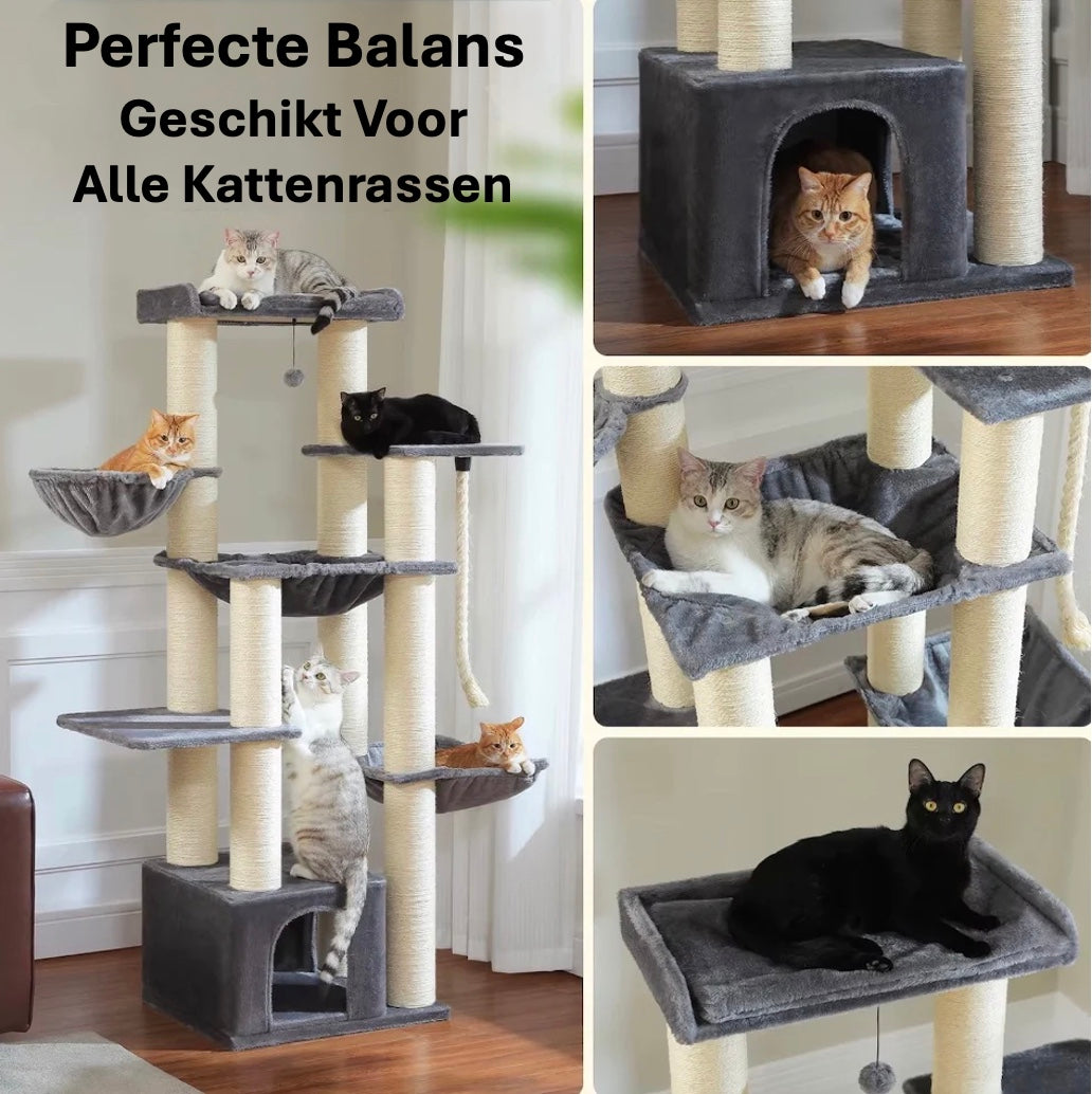 Miauw Speeltoren XXL – Stevige Krabpaal voor Grote en Actieve Katten