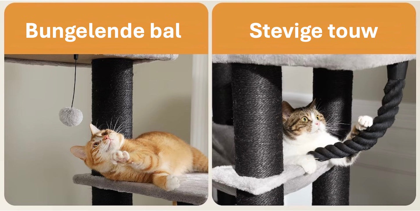 Miauw Speeltoren XXL – Stevige Krabpaal voor Grote en Actieve Katten