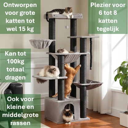 Miauw Speeltoren XXL – Stevige Krabpaal voor Grote en Actieve Katten