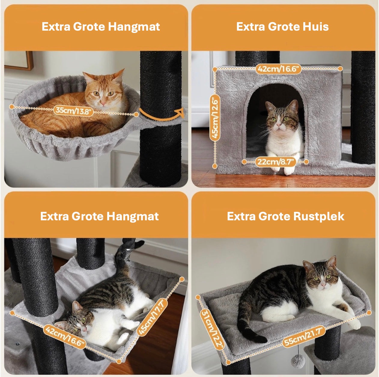 Stevige Krabpaal Voor Grote Katten | 7-Lagen Klimparadijs