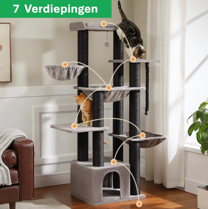 Stevige Krabpaal Voor Grote Katten | 7-Lagen Klimparadijs