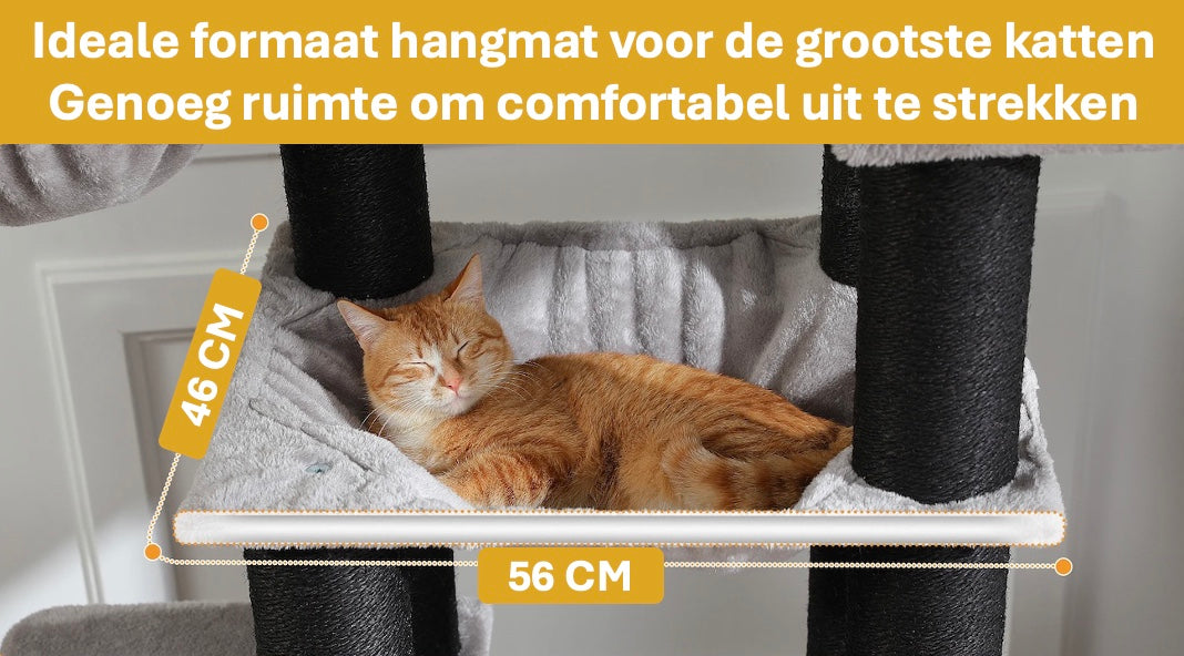 Miauw Speeltoren XXL – Stevige Krabpaal voor Grote en Actieve Katten